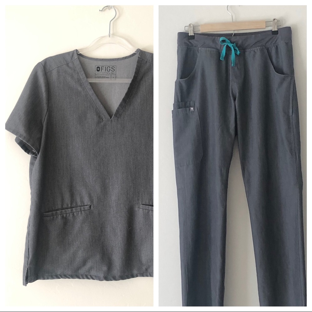 Figs Scrubs set in “heathered gray”